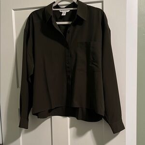 Army Green Button-Up Shirt